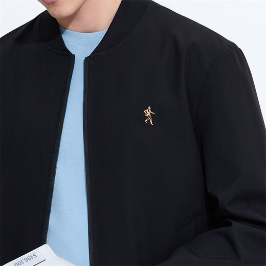 Dances with Wolves, windproof and durable, fashionable and versatile baseball jacket, men's casual jacket 001 black 180