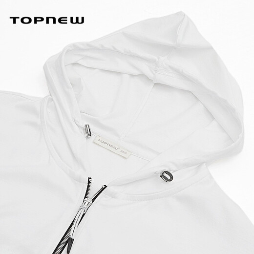 Tongniu Tongniu's brand TOPNEW, the same style in shopping malls, spring and summer thin hooded cardigan women's top, bright white S (160/85)