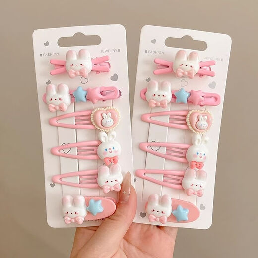 Ellilo sweet little rabbit hair clip girl cartoon new side broken hair side clip children's forehead bangs clip headdress female rabbit hair accessories main picture 12 pack