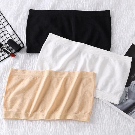 Tsing Yi Maxiang summer seamless breathable one-piece anti-exposure tube top strapless bottoming women's underwear bra with trendy apricot color