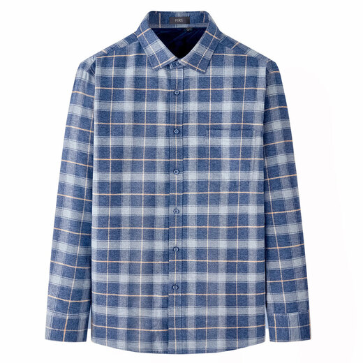 Shanshan velvet warm shirt pure cotton brushed men's long-sleeved warm anti-wrinkle easy care skin-friendly soft top