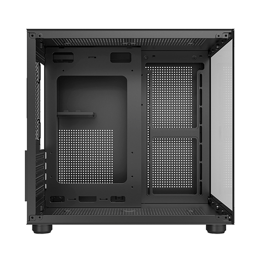 EVESKY 棱镜MINI海景房电脑机箱无立柱台式主机m-atx白色侧透240水冷游戏机箱非暴风雪S920 棱镜海景房-黑色+3个暮光炫彩风扇