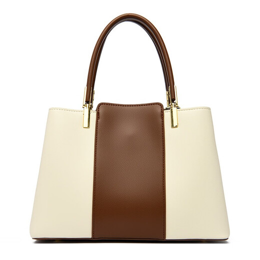 Kangaroo Kara 2026 new large-capacity fashion bag women's bag middle-aged handbag Valentine's Day New Year's gift for wife practical white brown gift box + hand bag