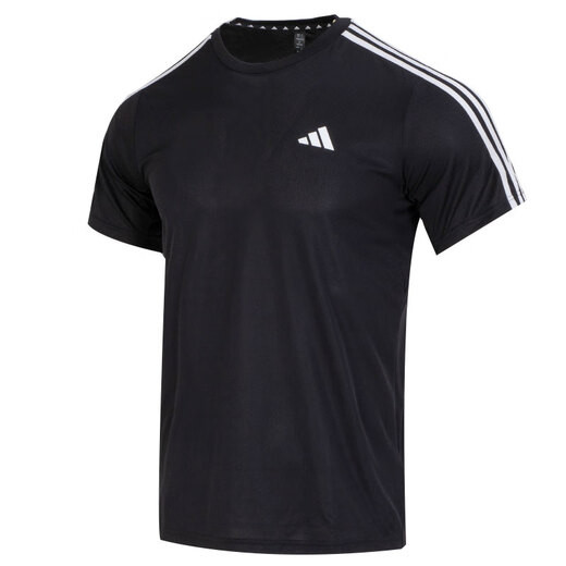 阿迪达斯 （adidas）男装运动套装25夏季新款舒适透气三条纹短袖T恤五分裤短裤两件套 IB8150+IC1484 M/175