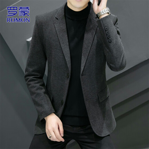 ROMON костюм мужской осенне-зимний шерстяной костюм мужской деловой повседневный топ куртка мужская серая 2XL