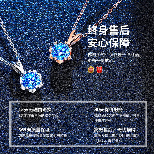 ZXZOV One Carat Topaz Pure Silver Necklace Women's Niche Snowflake Pendant as a Chinese Valentine's Day Gift for Girlfriend One Carat Topaz + Platinum + Gift Box