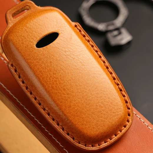 Geeignet für Tiggo 9 Key Set Fengyun A8 Leder Exploration 06 Tiggo 8plus Chery Car Protective Shell Schnalle Runde Schnalle-Brown-Einzelstück