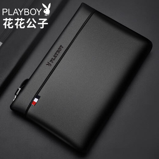 Playboy Playboy Herrenhandtasche, große Kapazität Kupplungsbeutel, Reißverschluss Brieftasche, Business Casual Envelope-Tasche, modische Handtasche, schwarzer Kapazität wasserdichtem Kleidung-resistent verbessertes Handgelenkriemen