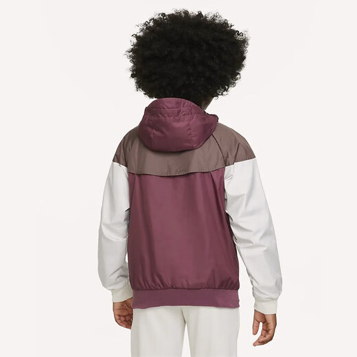 NIKE耐克 新款男童防风外套 连帽运动休闲夹克上衣850443_681 紫褐色 M