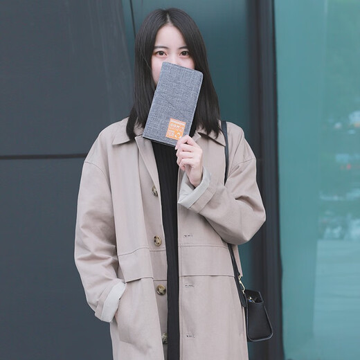 GOX防盗刷商务款长短护照夹机票夹证件包多功能超薄旅行便携卡包 大地灰 1个 长款