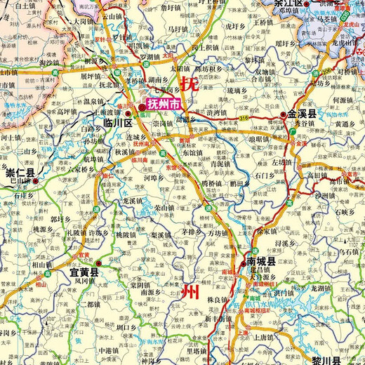 江西地图 2025年江西省政区交通地形图 1068*749毫米