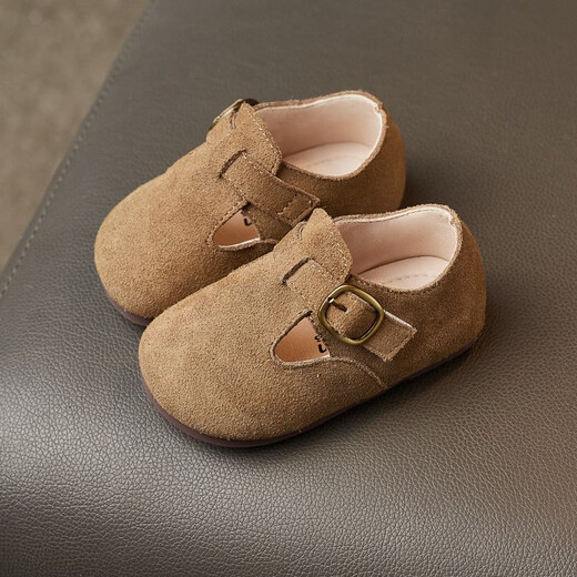 G.DUCKKIDS little yellow duck girl baby cotton shoes winter baby toddler shoes soft sole 1-3 year old children's princess shoes plus velvet warm men khaki plus velvet 24 inner length 15cm