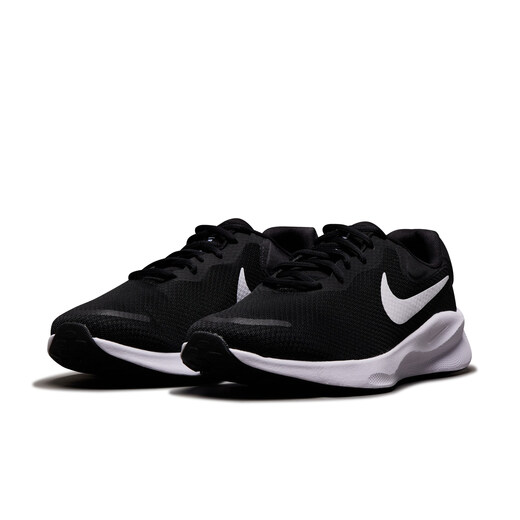 Nike (Nike) Official Revolution 7 Men's Road Professional Chaussures de course (version large) automne FB8501 002 Black / White 44