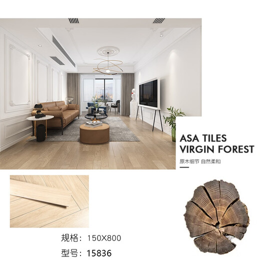 XMSJ Imitation en bois massif Grain Brick Style Tiles en céramique 150x800 Nordic Modern Modern Simple sans glissement Balcon Tiles de sol 1 15831 STANDARD ONE PECI par boîte 10 pièces