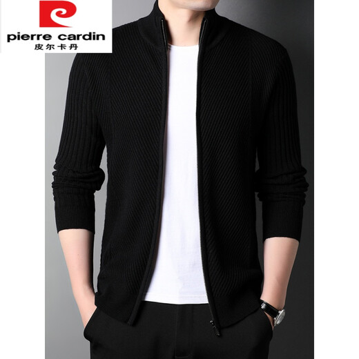 
Pier Cardin stand collar solid color cardigan men's jacket sweater Korean version pure wool knitted sweater spring trend handsome men's jacket gray S 165