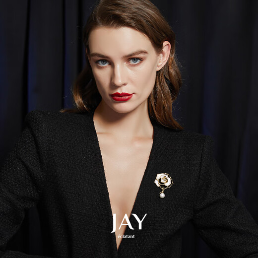 Jay camellia brooch, high-end female corsage pin accessories, birthday gift for mother, mother-in-law and elders