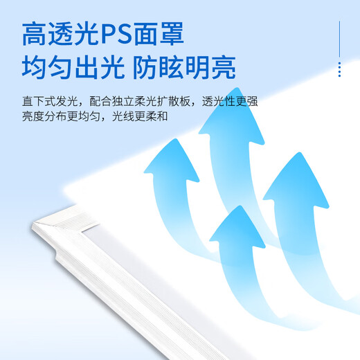 Baiguangzhi LED flat panel light office recessed panel light integrated ceiling gusset light 450*450-38W-white light