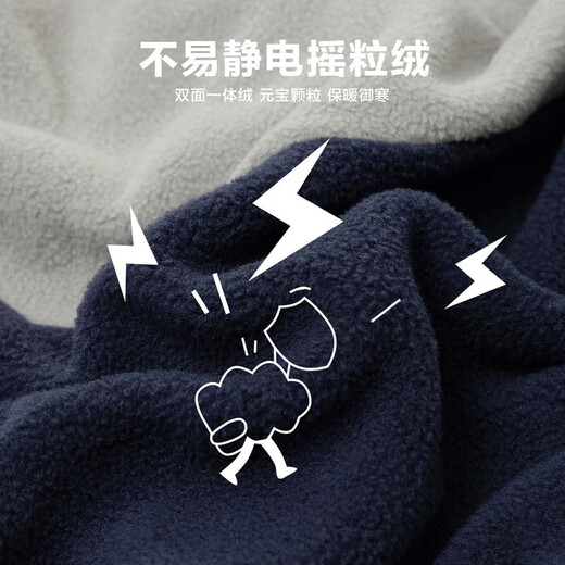 Zuoxi Boys' Polar Fleece Jacket 2026 Spring Children's Fleece Jacket Big Children's Spring Top Trendy Navy 160