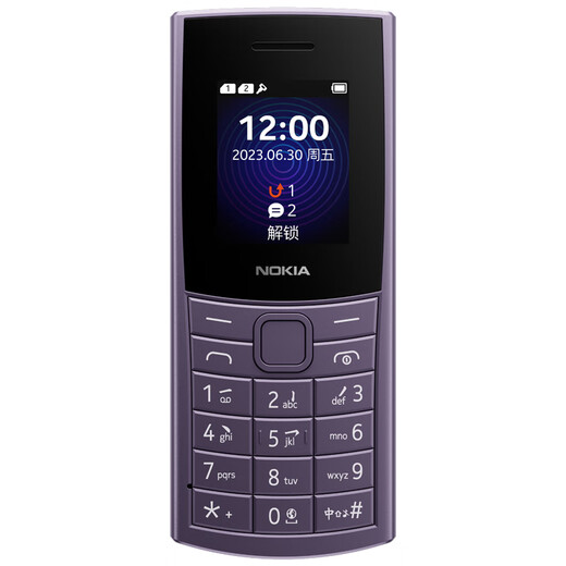 诺基亚（NOKIA）新110 4G 移动联通电信全网通 老人老年直板按键手机 双卡双待 学生备用机 移动支付 紫色