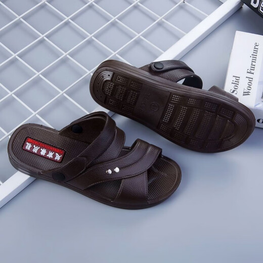 Changxiang Huili Vietnamesische Gummi-Rindfleisch-Sehne Sohle Sandalen für die Sommerdicke allein-Verschleiß-resistenter Plastiksandalen für Männer für Nichtzweige mittleren Alters TD698 Schwarz [2 verbesserte Version] 40 (geeignet für 39) geeignet)