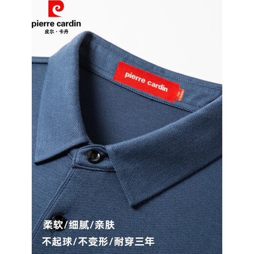 Pierre Cardin Camiseta de manga larga Autumn Cashmere de alta gama para hombres tapa de solapa de color sólida que usa padre para personas de mediana edad y personas mayores y mayores [9856] 165/m (adecuado para 100-120 Jin [Jin equivale a 0.5 kg])