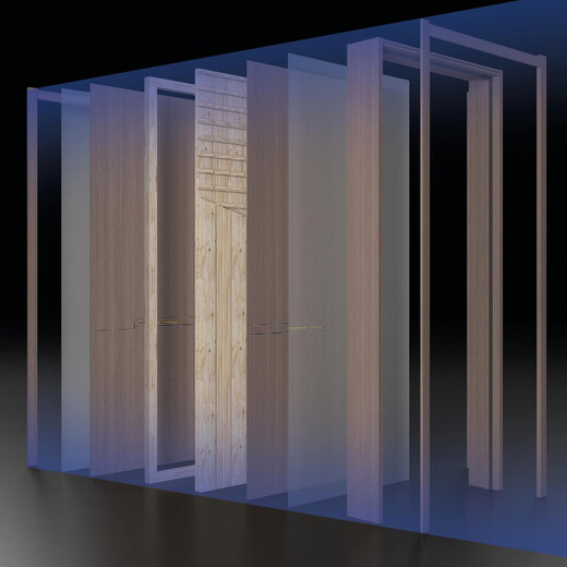 浩福祥木门V-46桃叶珊瑚+紫柚木木门室内门生态门复合门卧室门