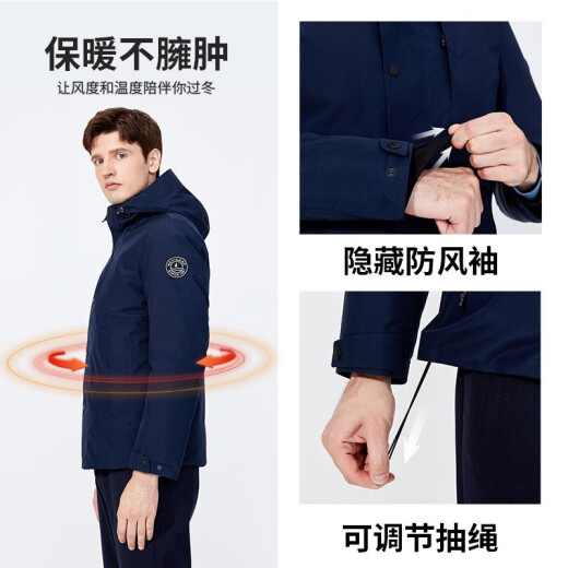 Navigare italiano pequeño velero chaqueta con capucha para hombres para invernal a prueba de viento y cálida ropa de moda al aire libre a prueba de frío.