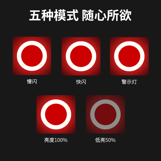 四万公里自行车尾灯夜骑警示灯山地车USB充电防水创意爱心尾灯
