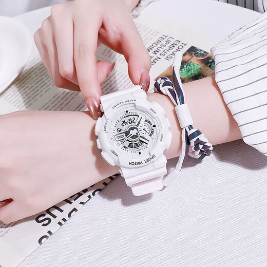 
Park Ri watch student junior high school female ins style internet celebrity simple electronic watch Harajuku sports fresh 918 transparent purple 692-43 watch + battery