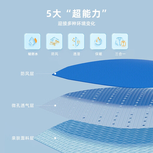 Dudujia One-piece three-wear children's all-print coat winter baby two-piece set boys' thickened top winter mint green 90