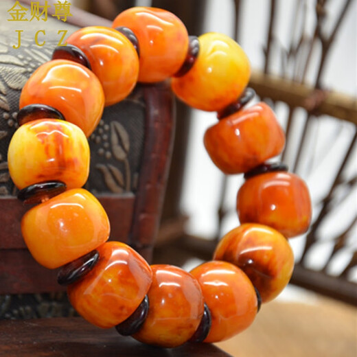 Nianxia Guaranteed Price Chicken Oil Yellow Old Beeswax Bracelet Floating Salt Water Collection Amber Bucket Beads Plus Separated Beads Blood Amber