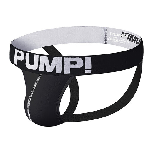 PUMP's new sexy thong for boys, low-waisted butt-lifting gay gay attack, no need to take off double thong underwear tbac black-H600 M