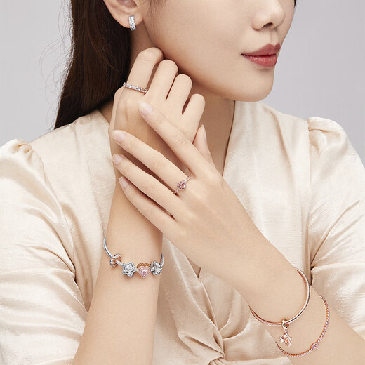 PANDORA Everlasting Brilliant Ring 925 Silver Simple Personalized Stacked Birthday Gift for Girlfriend Sparkling Rows of Gemstones Eternity Ring 58mm No. 18 Ring