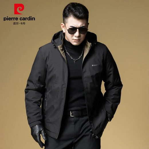 Pierre Cardin jacket men's autumn and winter new quilted thickened top loose sports casual hooded jacket for men Beston 9711 blue quilted 180/XL