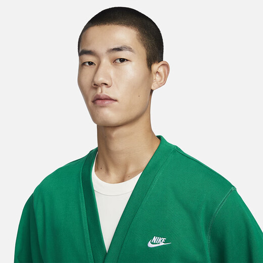 耐克（NIKE）外套男士2025春秋季新款针织开衫V领线衫休闲夹克上衣 FN3899-365绿色 M