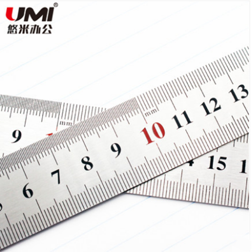 悠米 不锈钢直尺绘图工具创意学生文具 30CM款（B14103S）/2把价
