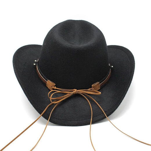 Hombo de vaquero de la moda del sombrero de la mujer del sombrero de jazz del sombrero de jazz retro del sombrero de copa negro y americano biselado gorro de vaquero Café M (56-58 cm)