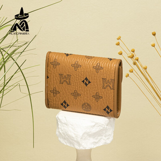 Vogelscheuche Klappe kleine Brieftasche für Frauen Kurzkartentasche für Frauen High-End New Internet Promi Wallet für High-End-Geburtstagsgeschenk für Freundin 34827-6z Brown