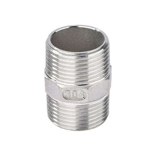 304 stainless steel hexagonal wire double-ended external wire straight-through connector external thread water pipe direct 4 minutes 6 minutes 1 inch 304 material DN15 = 4 minutes