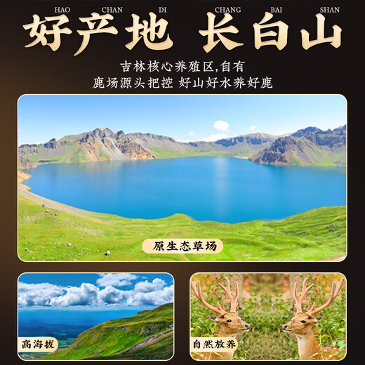 同仁堂长白山鹿茸片鹿角干血片男性中草药材泡酒泡水煲汤搭整枝鹿角全腊片