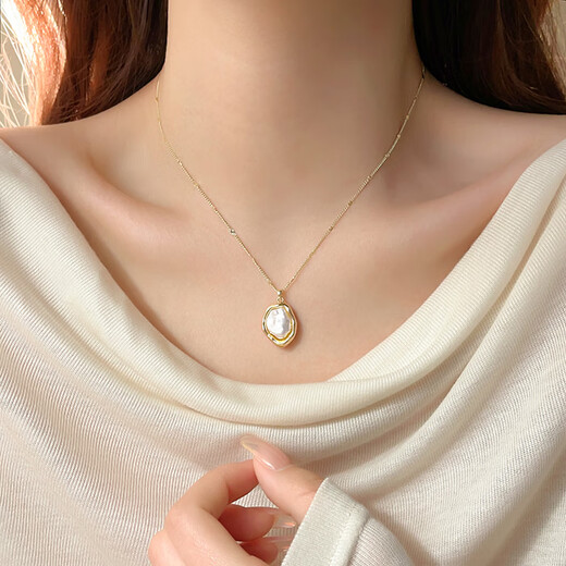 Antique Irregular Baroque Pearl Necklace Women's 2024 New Necklace Light Luxury Niche Accessories Women's Baroque Pearl Necklace