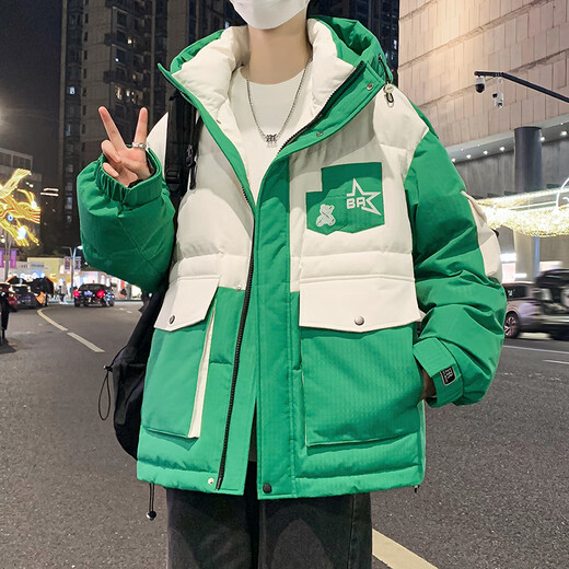 觅旋新款12-18岁男孩初中生高中生青少年棉衣外套13初高中学生15帅气 6198黑色 XL 建议(120-140斤左右)