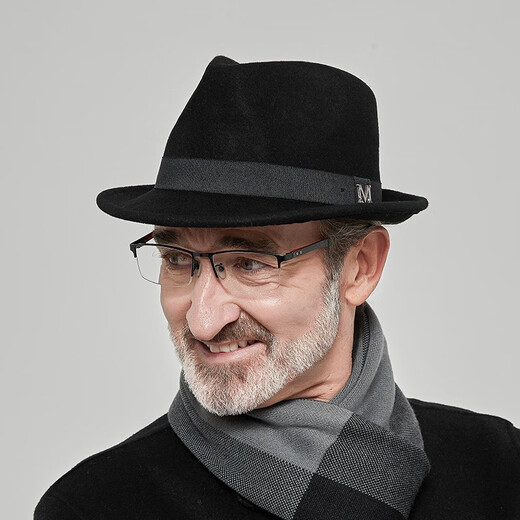 SOMUBAY (SOMUBAY) Four Seasons High-end Men's Top Hat Old Man Spring and Autumn Dad Hat British Retro Gentleman Hat Shanghai Beach Hat Blue Single Hat Regular Size 56-58CM