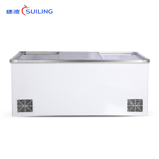 SUILING (SUILING) Gefrierschrank horizontal kommerzielle Displayschrank große Kapazität Gefrierschrank Tiefe unten -Displayschrank Schiebetür Fleisch Frisch Speicherschrank Supermarkt Knödel Fleischbällchen -Meeresfrüchte -Spieß gefrorene Waren Display Island Schrank [Tiefes Bodeninselschrank] Full -Gefrierschrank 1098 Liter 丨 Länge 2,4 Meter