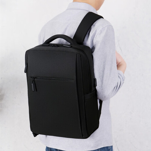 Double Star Computer Bag Men's Backpack 17.3-inch Gaming Laptop Backpack Junior High School College Students School Bag Business Black [Can be able to accommodate 17.3-inch]