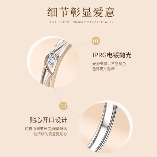 MZMZ Platinum Pair of Rings Concentric Couple Ring Pt950 Platinum Proposal, Birthday and Anniversary Gift for Girlfriend, Light Luxury Style-Everlasting Concentric Couple Pair of Rings