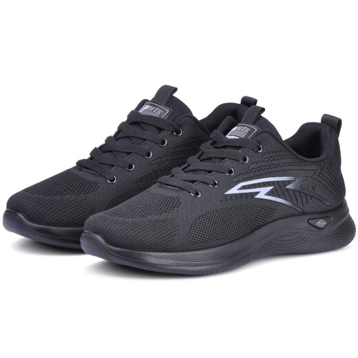 
Mengxi Spring and Autumn Middle-aged and Elderly Casual Sports Shoes Men's Mesh Black Work Board Shoes Men's Shoes Summer Breathable Cloth Shoes Men's Single Shoes A15-6621 Black 40