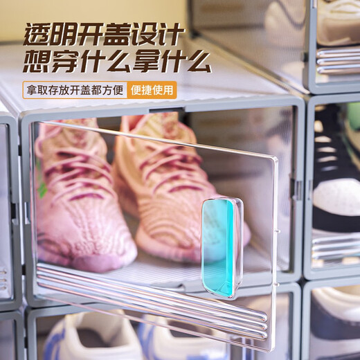 Nature House Shoe Box Storage Box Drawer-type Transparent Shoe Cabinet Thickened Folding Indoor Dustproof Household Doorway Space-Saving Artifact 6 Pack Can be Installed Within 45 Sizes Environmentally Friendly and No Odor