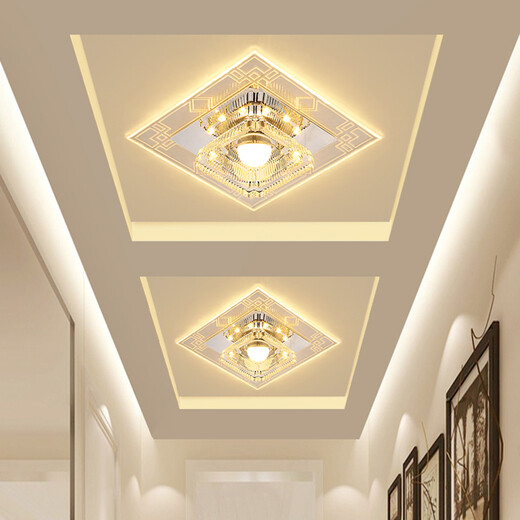 Shengsen Corridor Light Aisle Light Living Room Modeling Light Porch Hole Light Creative Downlight Foyer Entry Downlight Embedded Hole Light LED 3 Watt + Colored Light 18cm Concealed ceiling requires opening 5-9cm