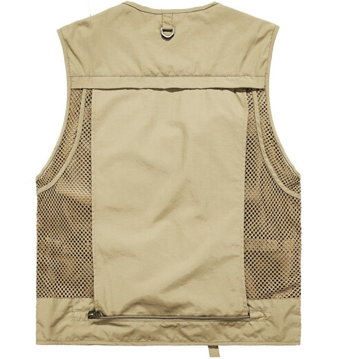 Jeep (JEEP) mesh vest for men in summer outdoor fishing photography multi-pocket quick-drying loose casual sleeveless jacket with custom printing ZGQ9322 Khaki XL